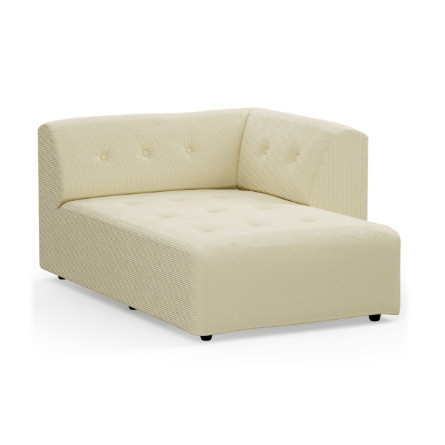 Canapea modulara galbena din textil 160 cm Vint Corduroy Divan Right HKliving