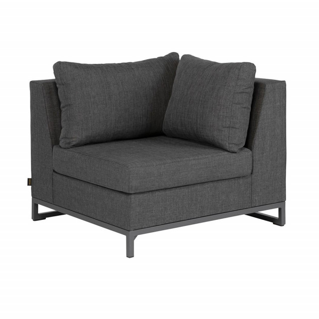 Canapea modulara pentru exterior negru din textil si aluminiu pentru 1 persoana Rhodos Corner Exotan