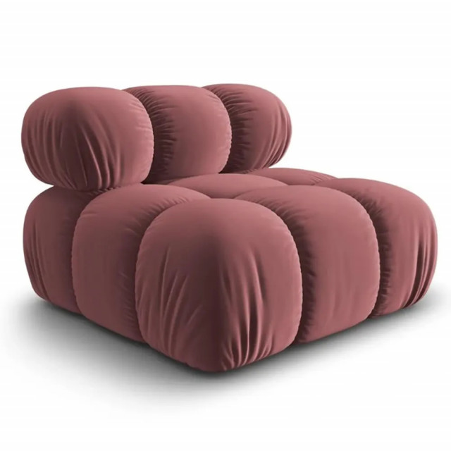 Canapea modulara roz din catifea pentru 1 persoana Bellis Besolux