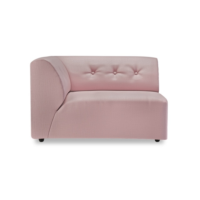 Canapea modulara roz din textil 118 cm Vint Pure Left HKliving