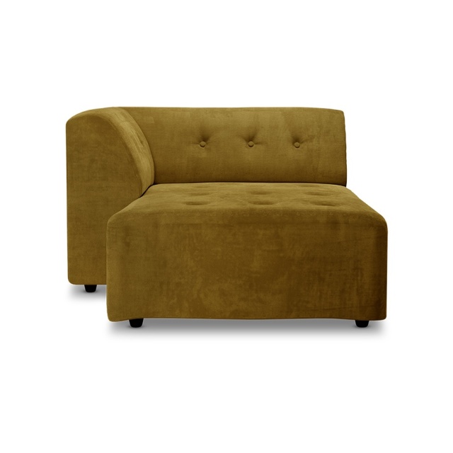 Canapea modulara verde oliv din catifea 118 cm Vint Left Divan HKliving