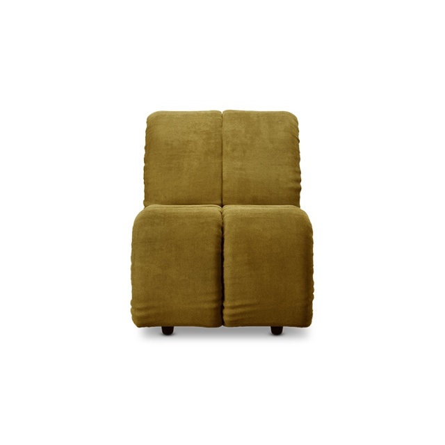 Canapea modulara verde oliv din catifea 98 cm Wave Royal Middle Small HKliving