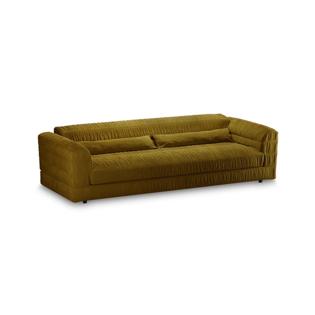 Canapea verde oliv din catifea 274 cm Kinsey HKliving