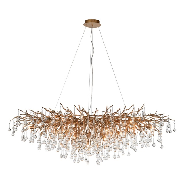 Candelabru auriu din metal cu 15 becuri Iicicle Zuma Line