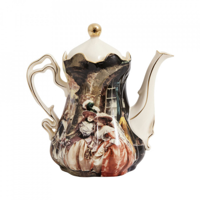 Ceainic multicolor din ceramica 20x20 cm VIctorian Nordal