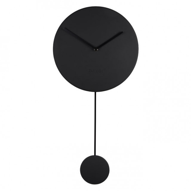 Ceas cu pendul negru din metal 30 cm Minimal Black Zuiver
