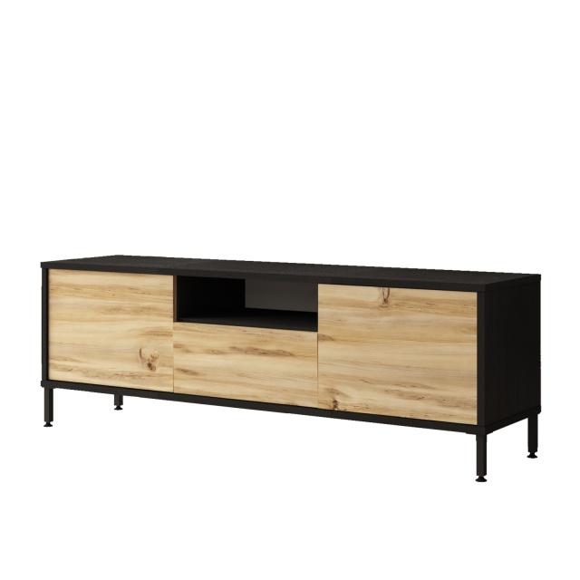 Comoda TV maro/neagra din lemn 140 cm Legend The Home Collection