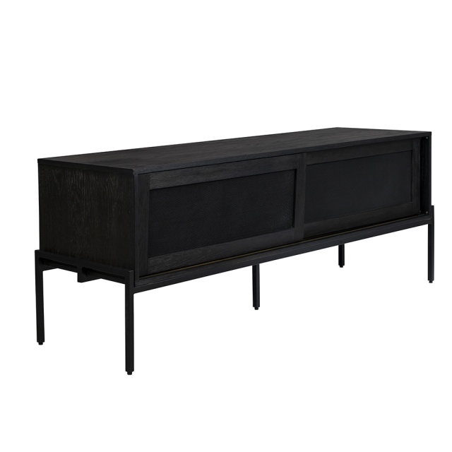 Comoda TV neagra din lemn 160 cm Hardy Zuiver