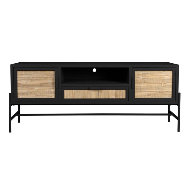 Comoda TV neagra/maro din lemn 148 cm Yasu Dutchbone
