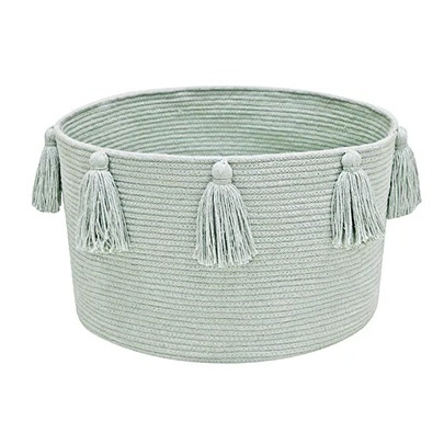 Cos albastru din bumbac Tassels Large Lorena Canals
