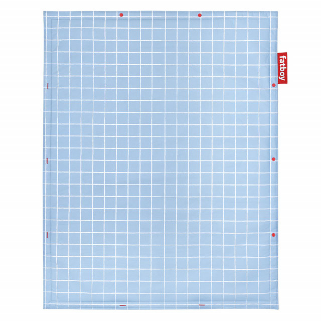 Covor albastru/alb din poliester 140x180 cm Flying Carpet Grid Fatboy