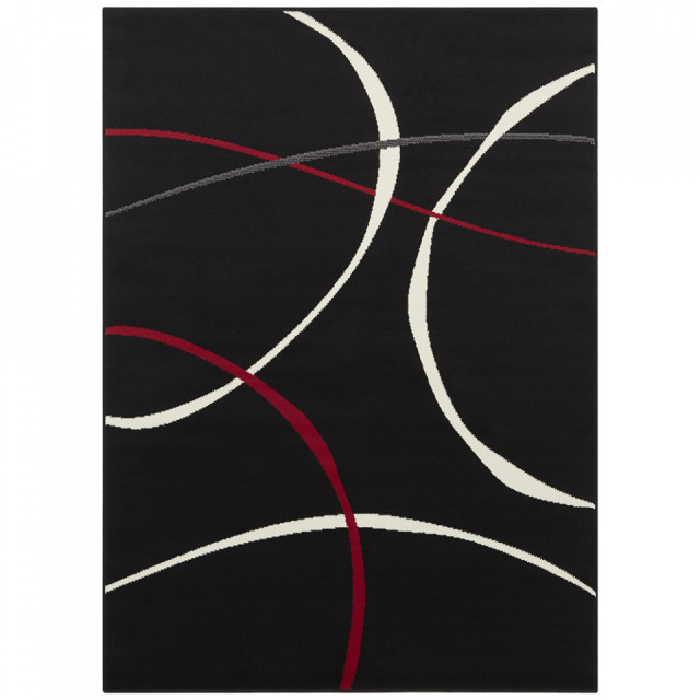 Covor negru/rosu din polipropilena Retro Design The Home Collection (diverse dimensiuni)