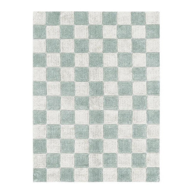 Covor pentru copii albastru/crem din bumbac 90x130 cm Tiles Lorena Canals