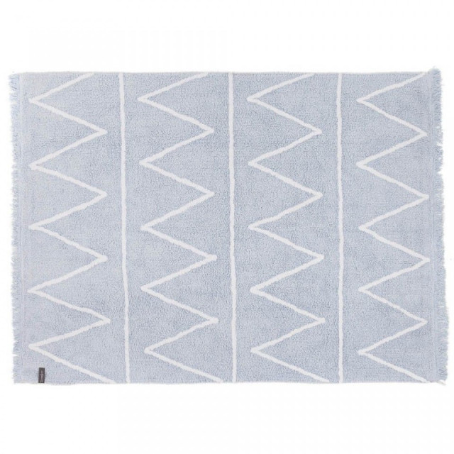 Covor pentru copii albastru din bumbac 120x160 cm Hippy Soft Lorena Canals