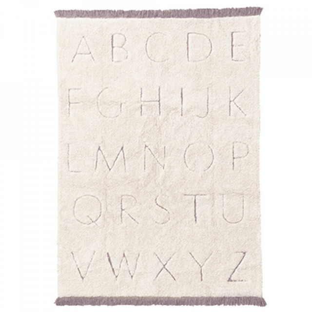 Covor pentru copii crem din bumbac 120x160 cm ABC Lorena Canals