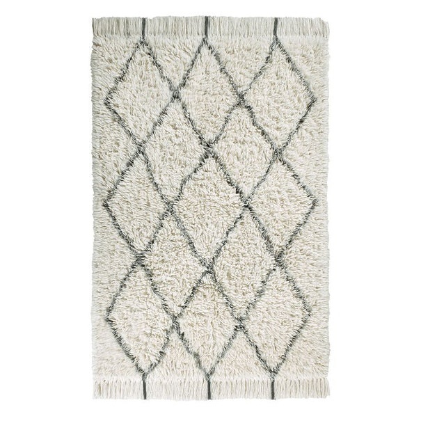 Covor pentru copii crem/gri carbune din fibre naturale 140x200 cm Berber Soul Lorena Canals