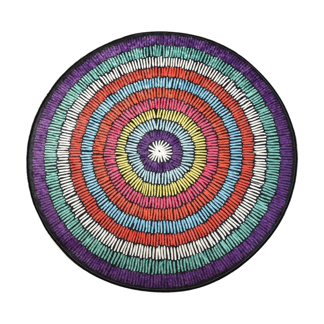 Covoras de baie multicolor din fibre sintetice 100 cm Bubble The Home Collection