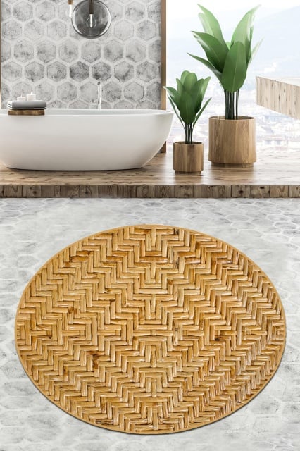 Covoras de baie multicolor din fibre sintetice 120 cm Tetris Djt The Home Collection