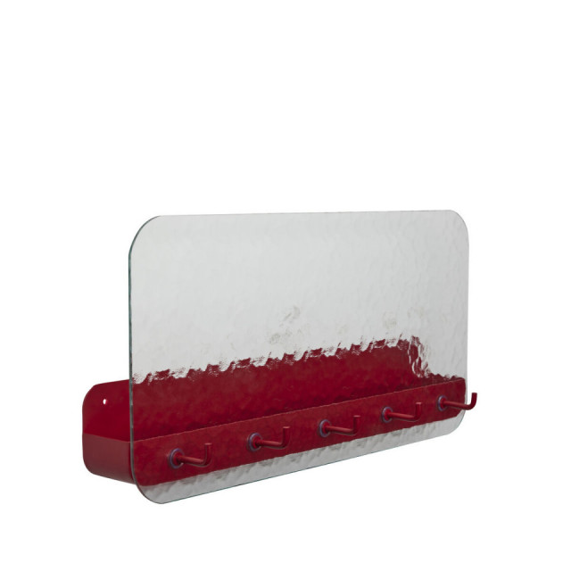 Cuier cu raft rosu din metal Shack Hubsch