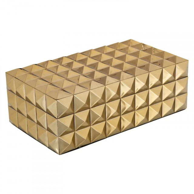 Cutie cu capac pentru bijuterii aurie din metal Rylee Richmond Interiors