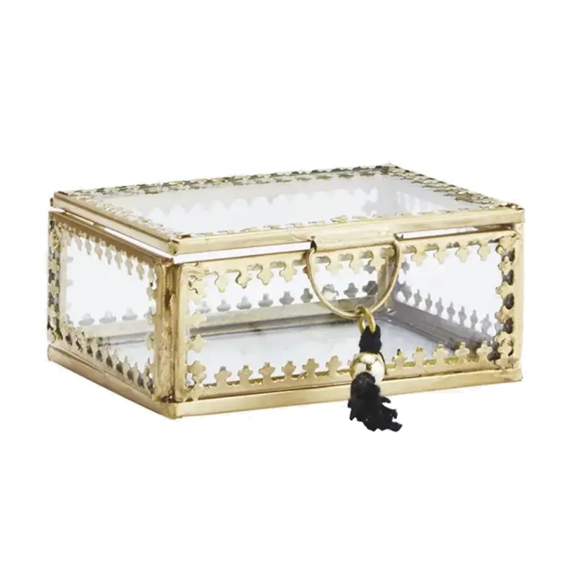Cutie pentru bijuterii aurie din metal Martina Madam Stoltz