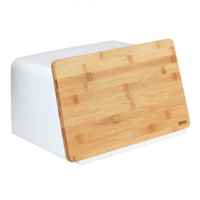 Cutie pentru paine alba/maro din plastic Kubo Wenko