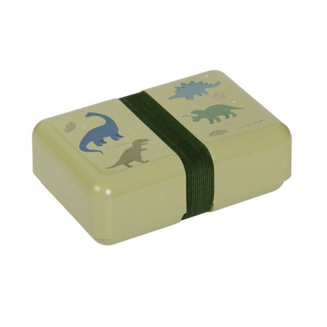 Cutie pentru pranz verde din fibre sintetice Dinosaurs A Little Lovely Company