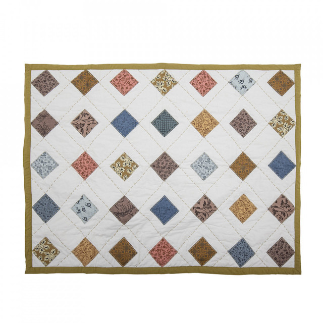 Cuvertura matlasata multicolora din bumbac 127x152 cm Melua Bloomingville Mini