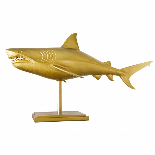 Decoratiune aurie din aluminiu 55 cm Shark The Home Collection