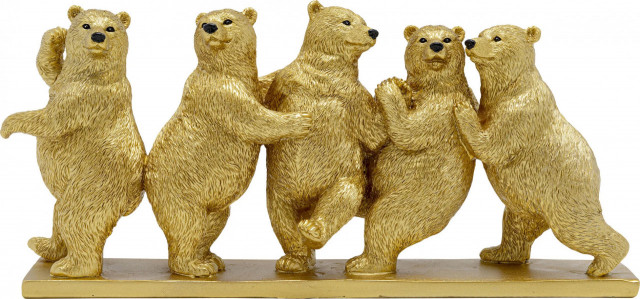 Decoratiune aurie din fibre sintetice 14 cm Dancing Bears Kare