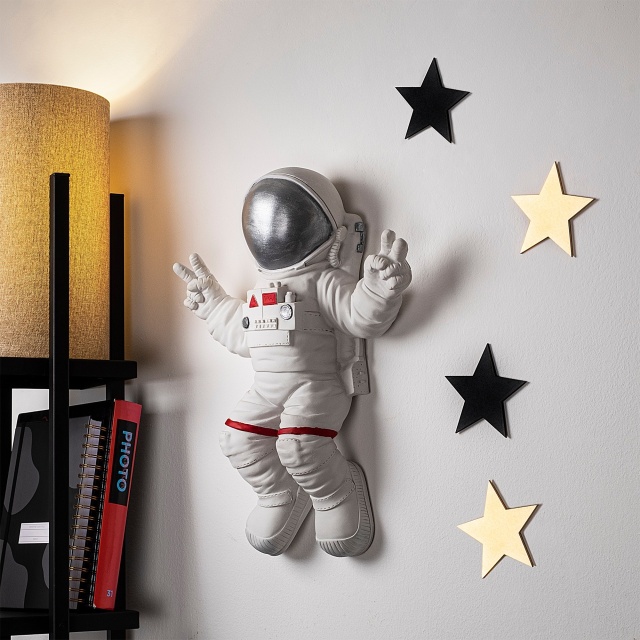 Decoratiune de perete alba/gri din textil 35x47 cm Astronaut The Home Collection