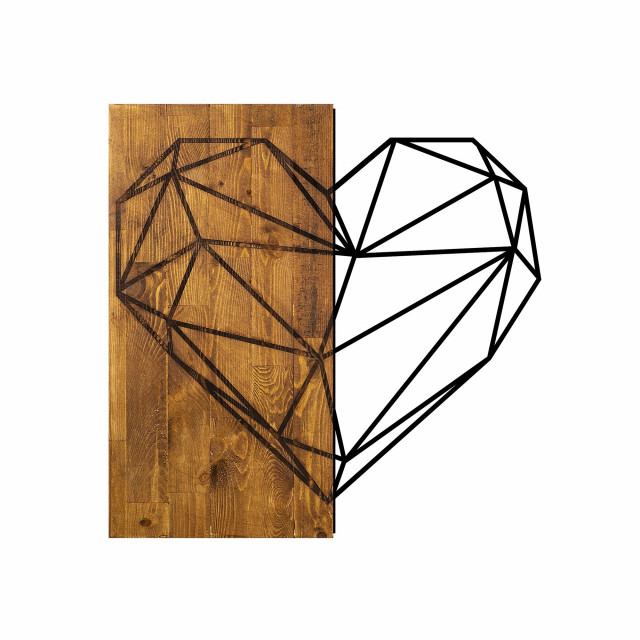 Decoratiune de perete maro/neagra din lemn 58x58 cm Heart The Home Collection