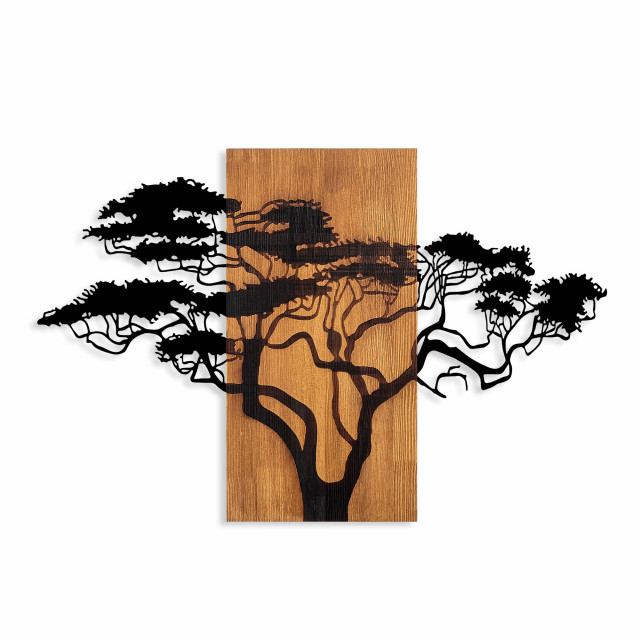 Decoratiune de perete maro/neagra din lemn 58x90 cm Acacia Tree The Home Collection