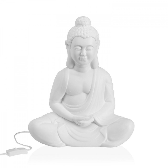 Decoratiune luminoasa alba din portelan 30 cm Budha Versa Home
