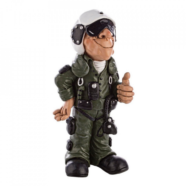 Decoratiune multicolora din fibre sintetice 25 cm Caricature Airman Bizzotto