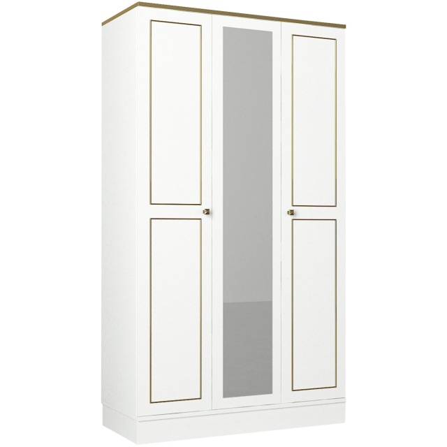 Dulap alb/auriu din lemn 194 cm Ravenna 3 The Home Collection