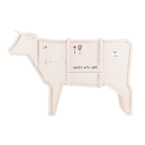 Dulap alb din lemn 151 cm Sending Animals Cow Seletti