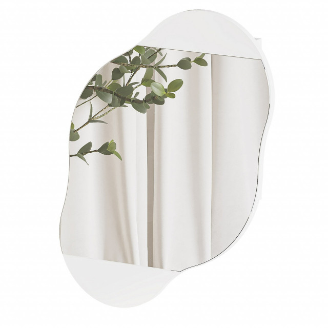 Dulap cu oglinda pentru baie alb din lemn Carrara The Home Collection