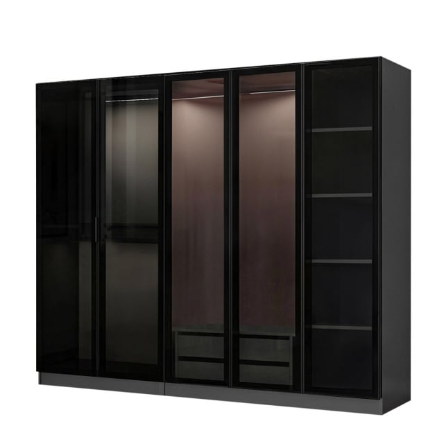 Dulap negru/gri 210 cm Kale - 6091 The Home Collection