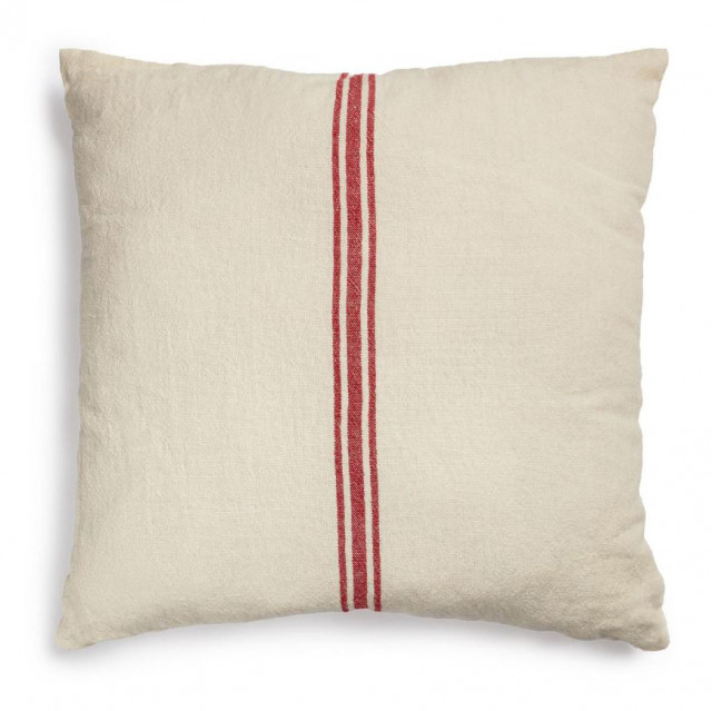 Fata de perna crem/rosie din in si bumbac 60x60 cm Nona Kave Home