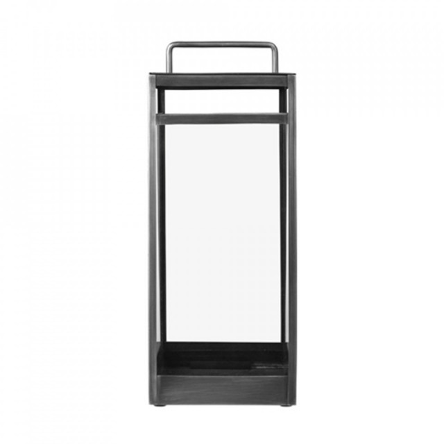 Felinar transparent/gri din sticla si inox 52 cm Pure Nordic Cozy Living Copenhagen