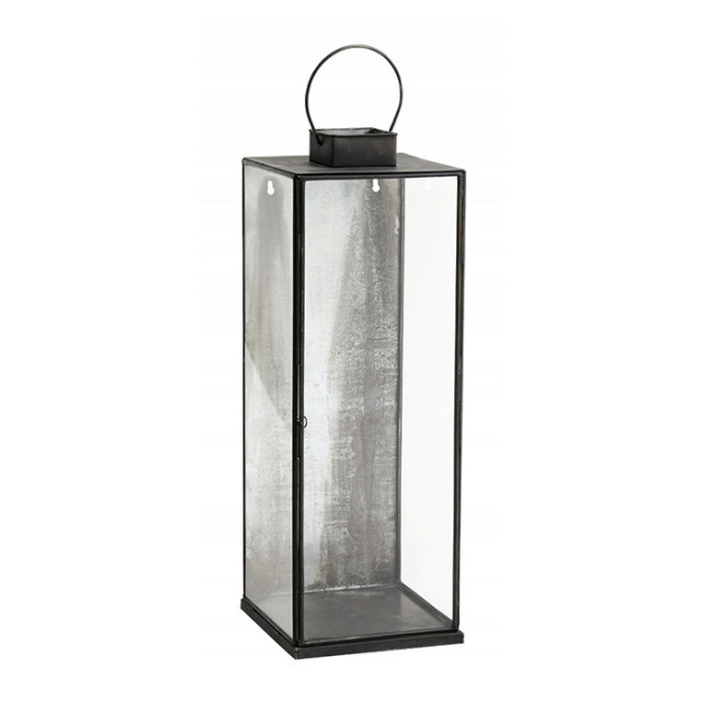 Felinar transparent/negru din metal 58 cm Reid Nordal