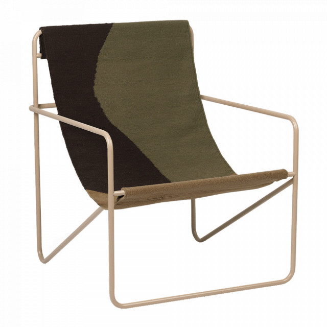Fotoliu exterior crem/verde din textil Desert Ferm Living