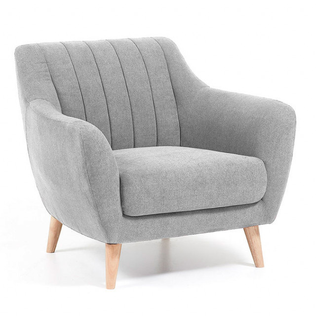 Fotoliu gri din textil Obo Kave Home