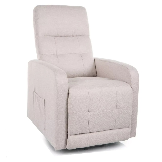 Fotoliu recliner bej deschis din textil Otus II The Home Collection