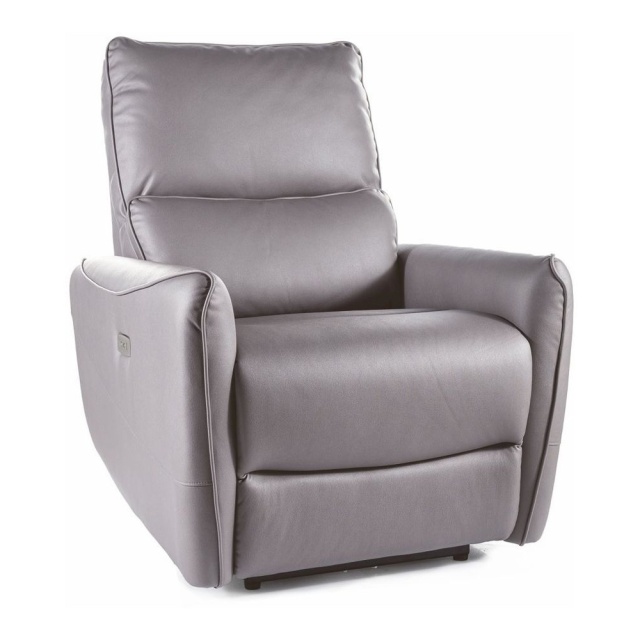 Fotoliu recliner gri din piele ecologica Zefir The Home Collection
