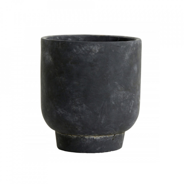 Ghiveci negru din ciment 16 cm Ivon Nordal