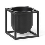 Ghiveci negru din otel 14 cm Kubus Audo Copenhagen