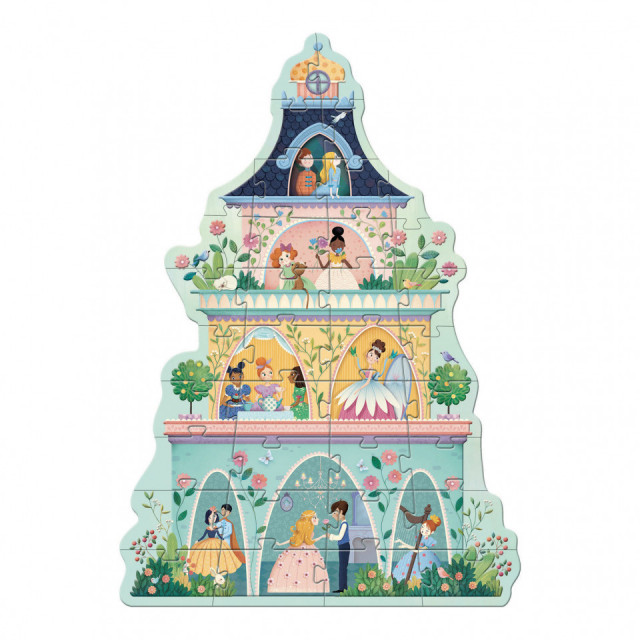 Joc tip puzzle multicolor din carton Arbra The Princess Tower Djeco