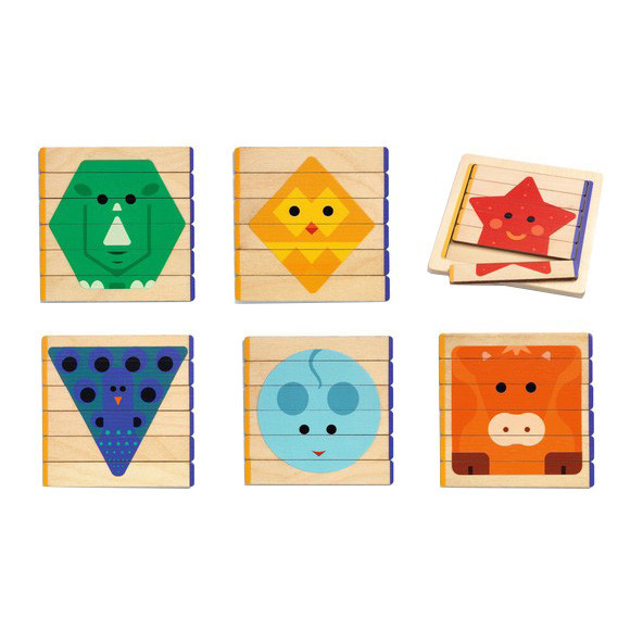 Joc tip puzzle multicolor din lemn Basic Djeco
